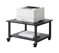 Relaxdays Mesa compacta para Impresora con Ruedas, 2 Niveles, Color Negro | 32 x 50 x 50 cm, soporte para oficina y hogar