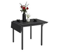 Relaxdays Mesa de Comedor abatible para 2-4 Personas, MDF y Hierro, Ahorra Espacio, 76 x 120 x 78 cm, Negro
