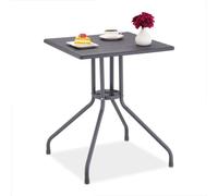 Relaxdays Mesa de jardín en efecto madera gris gris