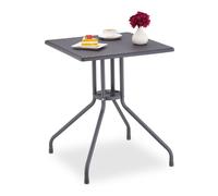 Relaxdays Mesa de jardín en efecto ratán gris gris
