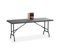 Relaxdays Mesa de jardín plegable antracita,gris