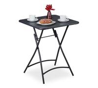 Relaxdays Mesa de jardín plegable metal antracita antracita