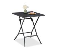 Relaxdays Mesa de jardín plegable negro