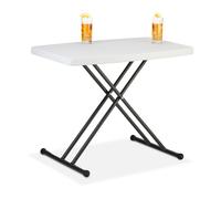 Relaxdays Mesa de jardín plegable rectangular blanco,negro