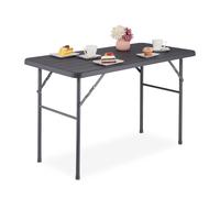 Relaxdays Mesa de jardín rectangular efecto madera gris
