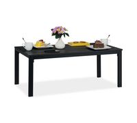 Relaxdays Mesa de jardín rectangular efecto madera negro