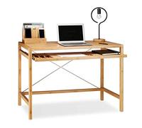 Relaxdays Escritorio con soporte para el teclado marrón claro,negro