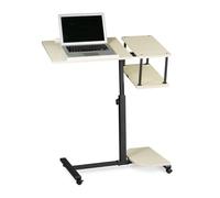 Relaxdays Mesa de pie para ordenadores portátiles crema,negro