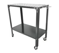 Relaxdays Mesa de soldar móvil con placa perforada antracita,negro