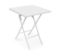 Relaxdays Mesa de terraza plegable BASTIAN blanco