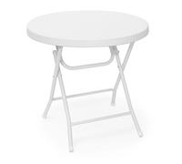 Relaxdays Mesa de terraza plegable BASTIAN blanco