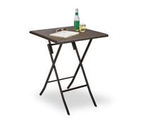 Relaxdays Mesa de terraza plegable BASTIAN marrón oscuro