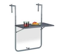 Relaxdays Mesa gris plegable para el balcón gris