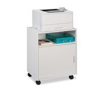 Relaxdays Mesa de impresora con 3 cajones blanco,plata