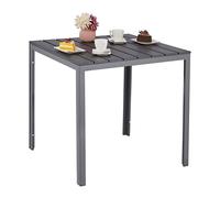Relaxdays Mesa de jardín en efecto madera gris gris