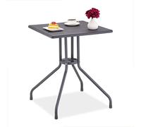 Relaxdays Mesa de jardín en efecto madera gris gris