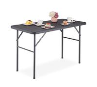 Relaxdays Mesa de jardín rectangular efecto madera gris