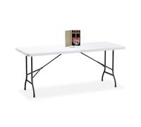 Relaxdays Mesa de jardín plegable antracita,blanco