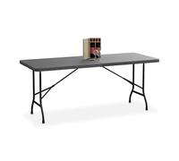 Relaxdays Mesa de jardín plegable antracita,gris