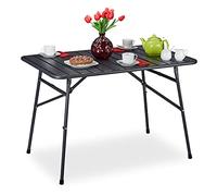 Relaxdays Mesa de jardín plegable en antracita antracita
