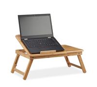 Relaxdays Mesa ordenador portátil bambú marrón claro