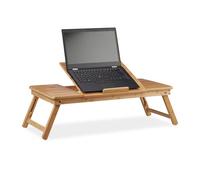 Relaxdays Mesa ordenador portátil XL de bambú marrón claro