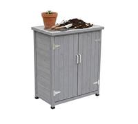 Relaxdays Mesa para plantas con armario negro,plata,gris