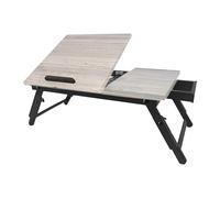 Relaxdays Mesa para portátil Plegable para Cama y sofá, bambú, Altura Regulable, Gris/Negro