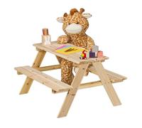 Relaxdays Mesa de pícnic infantil de madera marrón claro