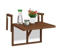 Relaxdays Mesa plegable de madera para balcón marrón oscuro