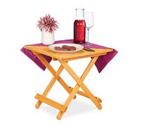 Relaxdays Mesa plegable madera pequeña marrón claro