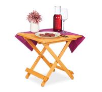 Relaxdays Mesa plegable madera pequeña marrón claro