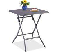 Relaxdays, mesa plegable, mesa plegable para camping, dimensiones: 73x62x62 cm, mesa multifuncional plegable, mesa de jardín, color gris
