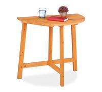 Relaxdays Mesa plegable semicircular de madera marrón claro