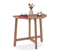 Relaxdays Mesa plegable semicircular de madera marrón