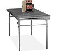 Relaxdays Mesa de jardín plegable y extensible gris