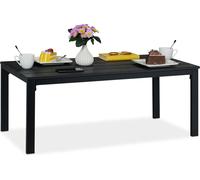 Relaxdays - Mesa rectangular para jardín, aspecto de madera, color