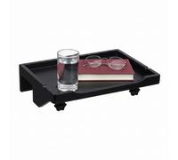 Relaxdays mesita de Noche con Abrazadera, bambú, 9 x 36 x 25,5 cm, Negra | Portavasos, bandeja para la cama que se cuelga