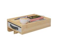 Relaxdays Mesita de Noche para Litera, Estante Cama Colgante, Mesilla Bambú, 14x37x26,5 cm, Cajón y Posavasos, Natural