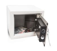 Relaxdays Mini caja fuerte con llave blanco,negro