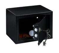 Relaxdays Mini caja fuerte negra con llave negro