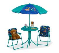 Relaxdays Mobiliario infantil de jardín azul,naranja,turquesa