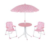 Relaxdays Mobiliario infantil de jardín blanco,rosa