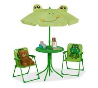 Relaxdays Mobiliario infantil de jardín verde oscuro,verde