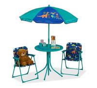 Relaxdays Mobiliario infantil de jardín azul,naranja,turquesa