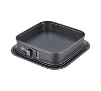 Relaxdays Molde Bizcocho Cuadrado, 24 x 24 cm, Antigoteo, Acero, Bizcochera Antiadherente, Recipiente Hornear, Antracita