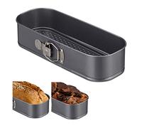 Relaxdays Molde ovalado de horno para bizcochos antracita