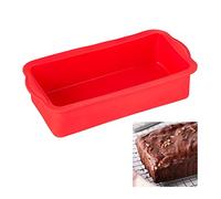 relaxdays Molde de bizcocho rectangular, Apto para microondas & lavavajillas, Silicona, 28,5 cm, Rojo