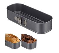 Relaxdays Molde ovalado de horno para bizcochos antracita