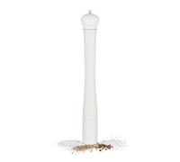 Relaxdays Molinillo XXL de sal y pimienta madera blanco,plata